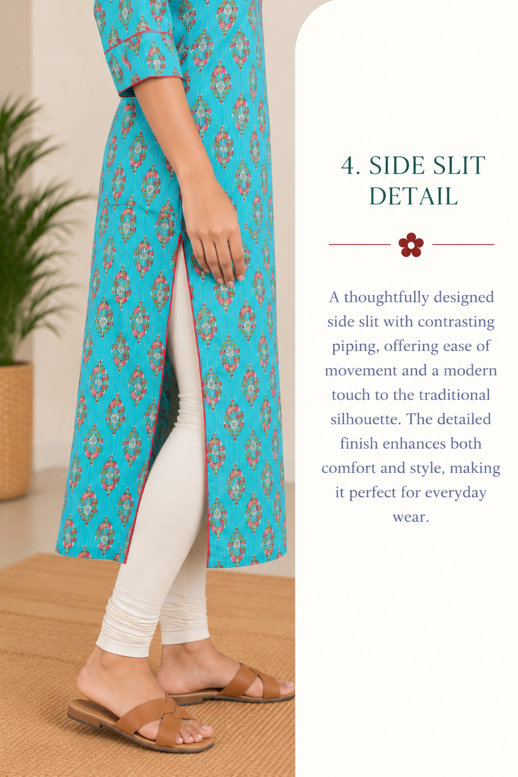 Blue Dabu Cotton Hand Block Printed Long Kurta