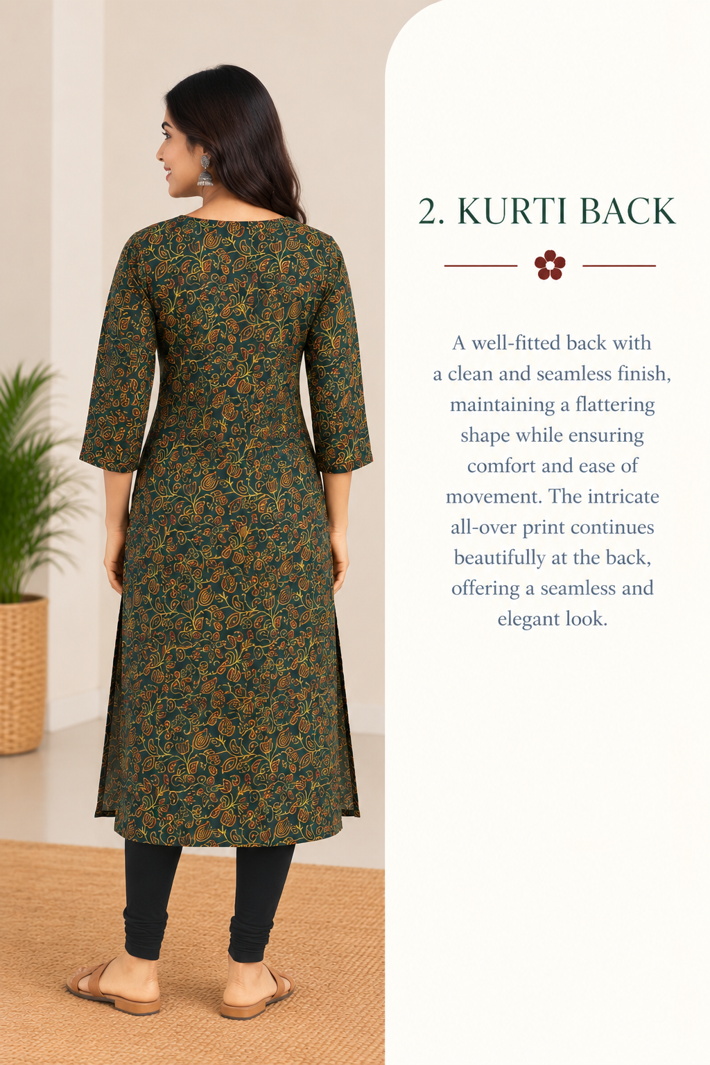 Green Cotton Ajrak Hand Block Printed Long Kurta