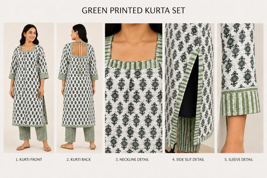 Green Printed Corset