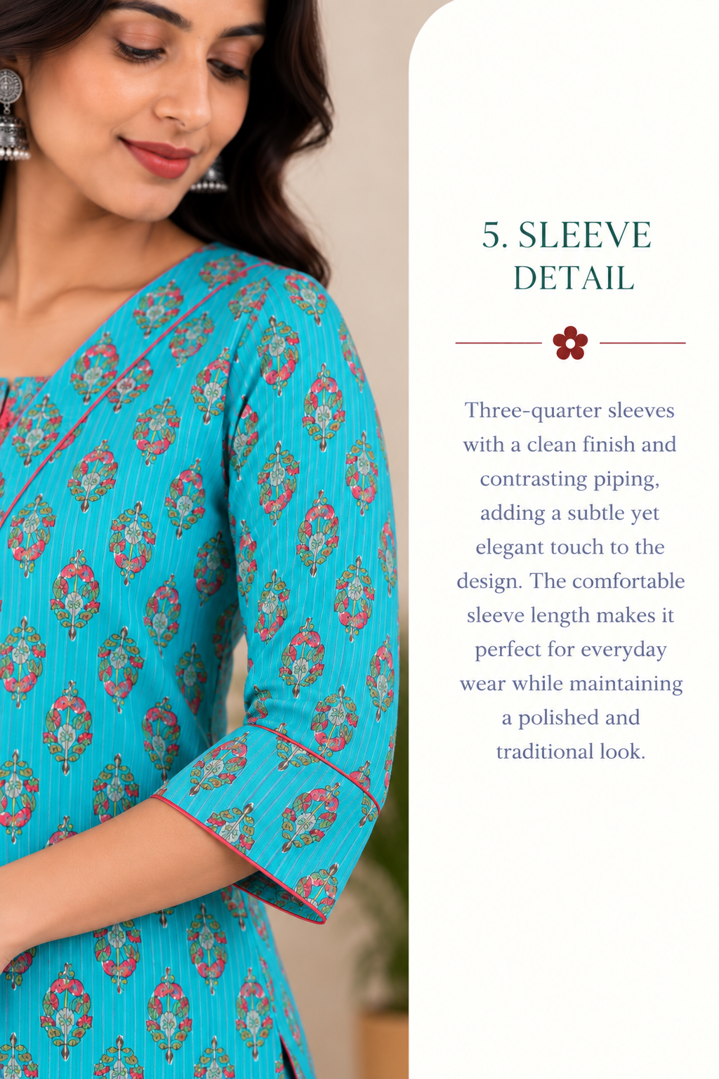 Blue Dabu Cotton Hand Block Printed Long Kurta
