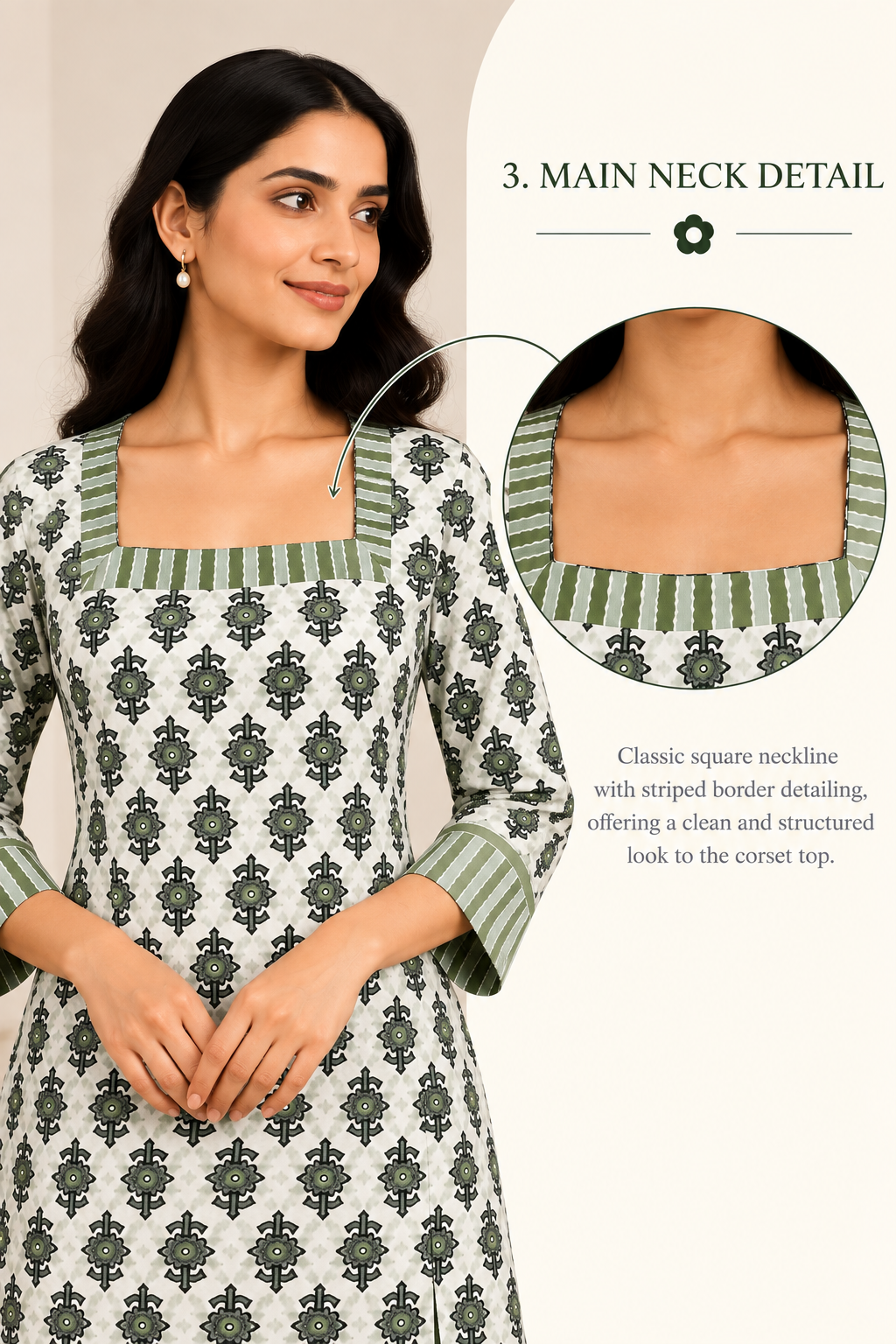 Green Printed Corset