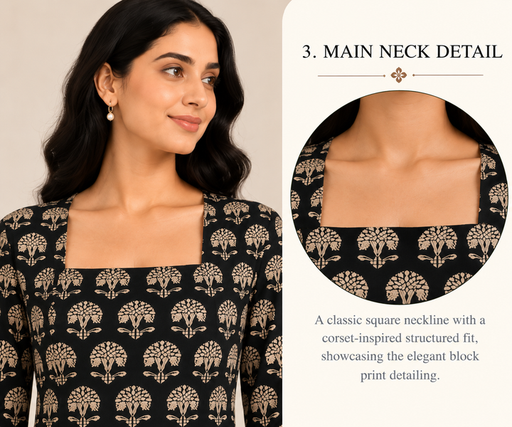 Black Printed Corset