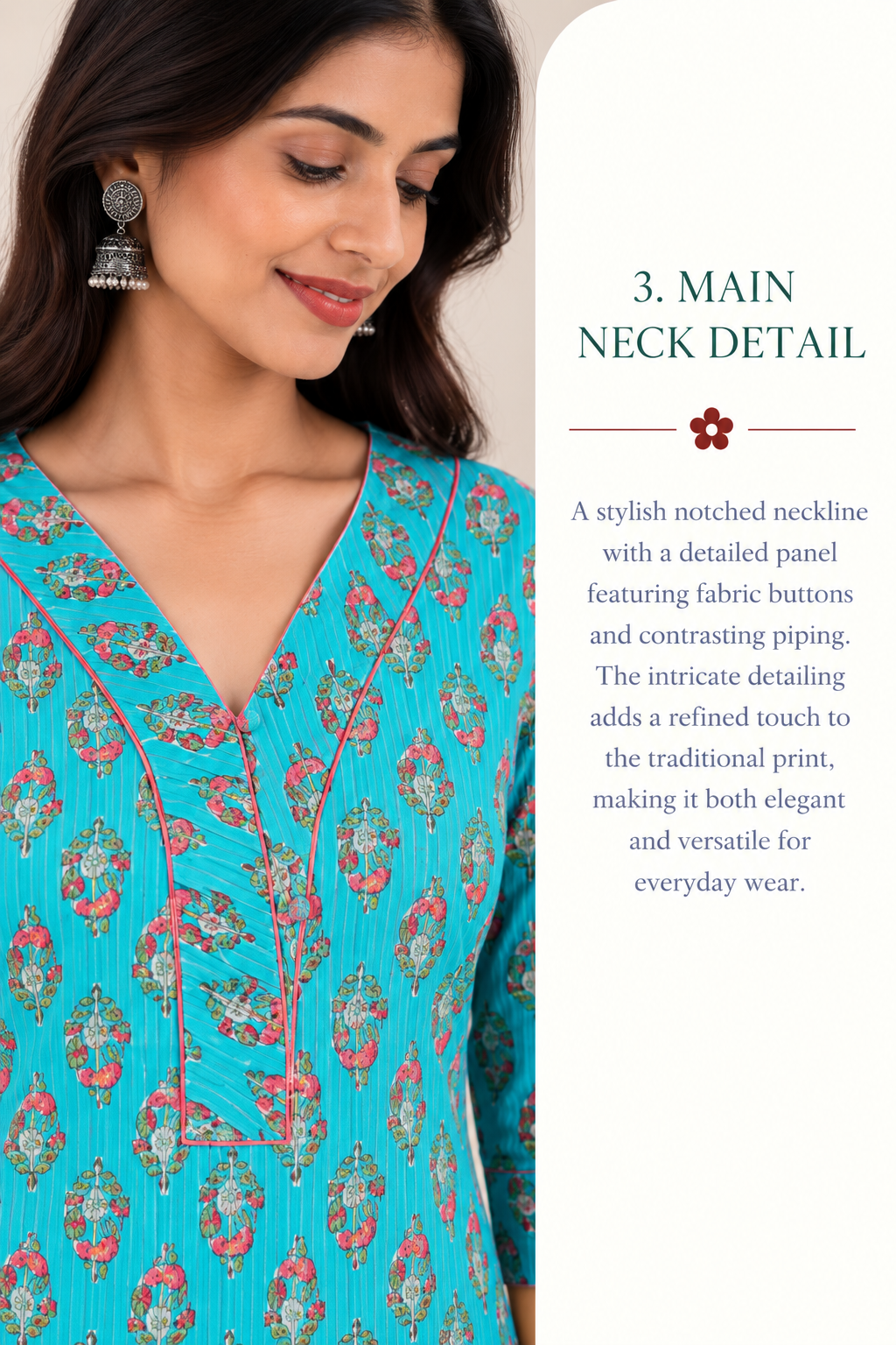 Blue Dabu Cotton Hand Block Printed Long Kurta